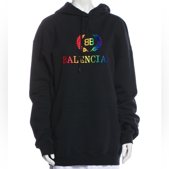 Balenciaga 2018 Rainbow Logo Sweatshirt Hoodie - Picture 2 of 13